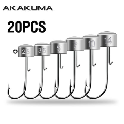 HookUpCo. Ned Rig Jig Heads 20pcs for Fishing Success