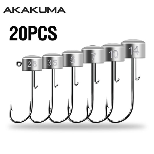 HookUpCo. Ned Rig Jig Heads 20pcs for Fishing Success