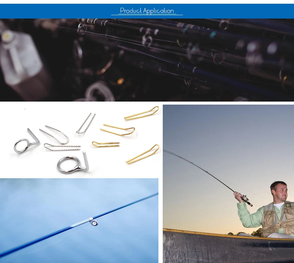 Premium Fishing Rod Guide Replacement Set - 6 Pcs - HookUpCo.