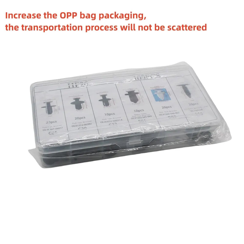 100-Piece Auto Fastener Clip Kit for Car Body Repairs