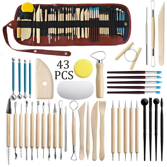 Pottery Clay Sculpting Tools Kits for Creative Artisans - Kits from 5 to 62 PCS.