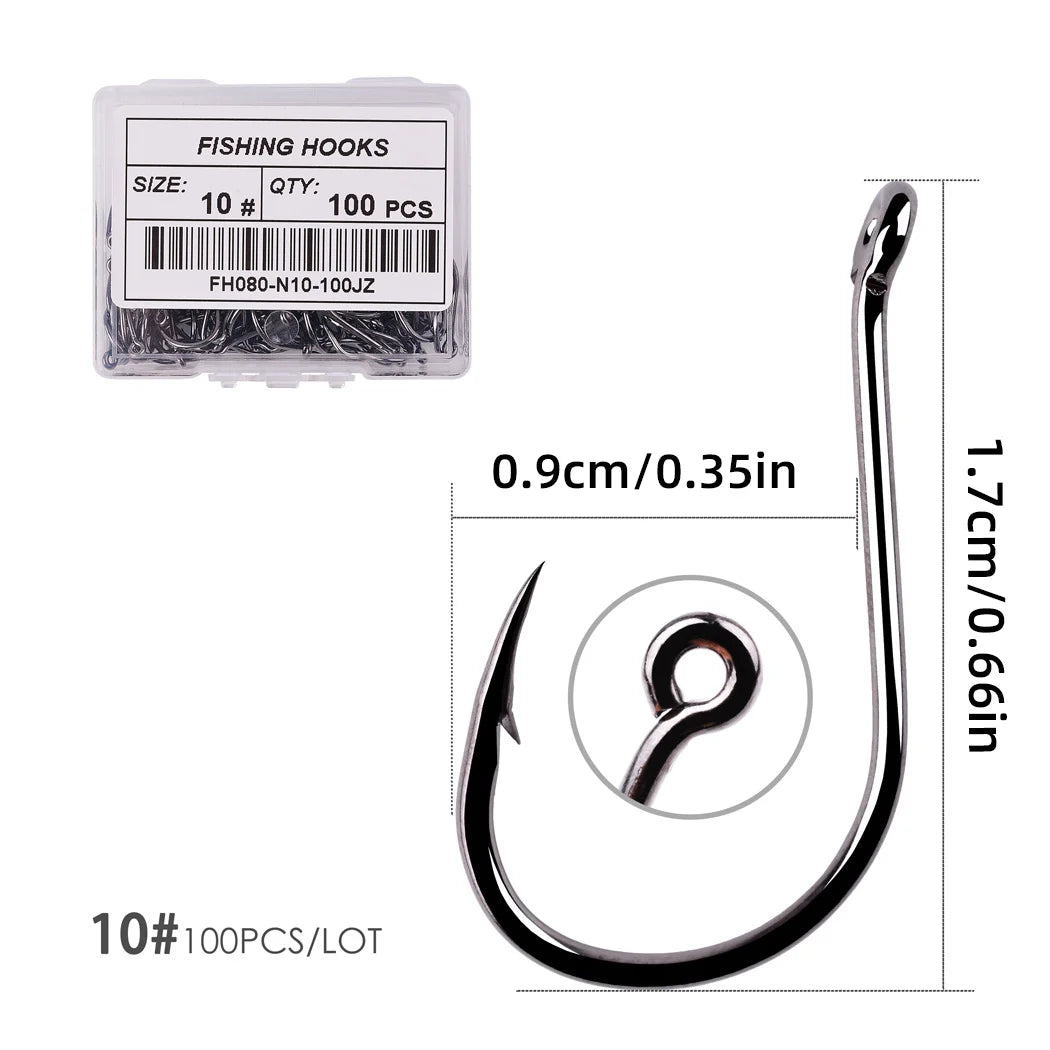 HookUpCo. 100pcs Circle Carp Fishing Hook Set - HookUpCo.