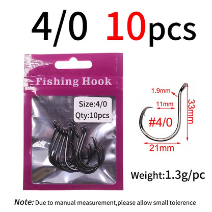 HookUpCo. Heavy-Duty Black Nickel Fishing Hooks - HookUpCo.