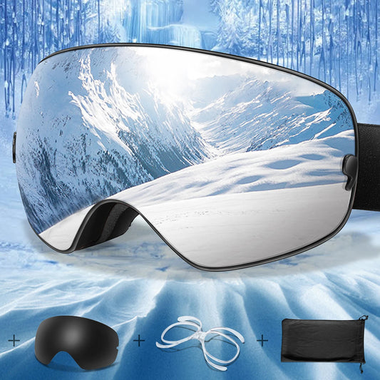 HookUpCo. Anti-Fog Ski Goggles with UV400 Protection