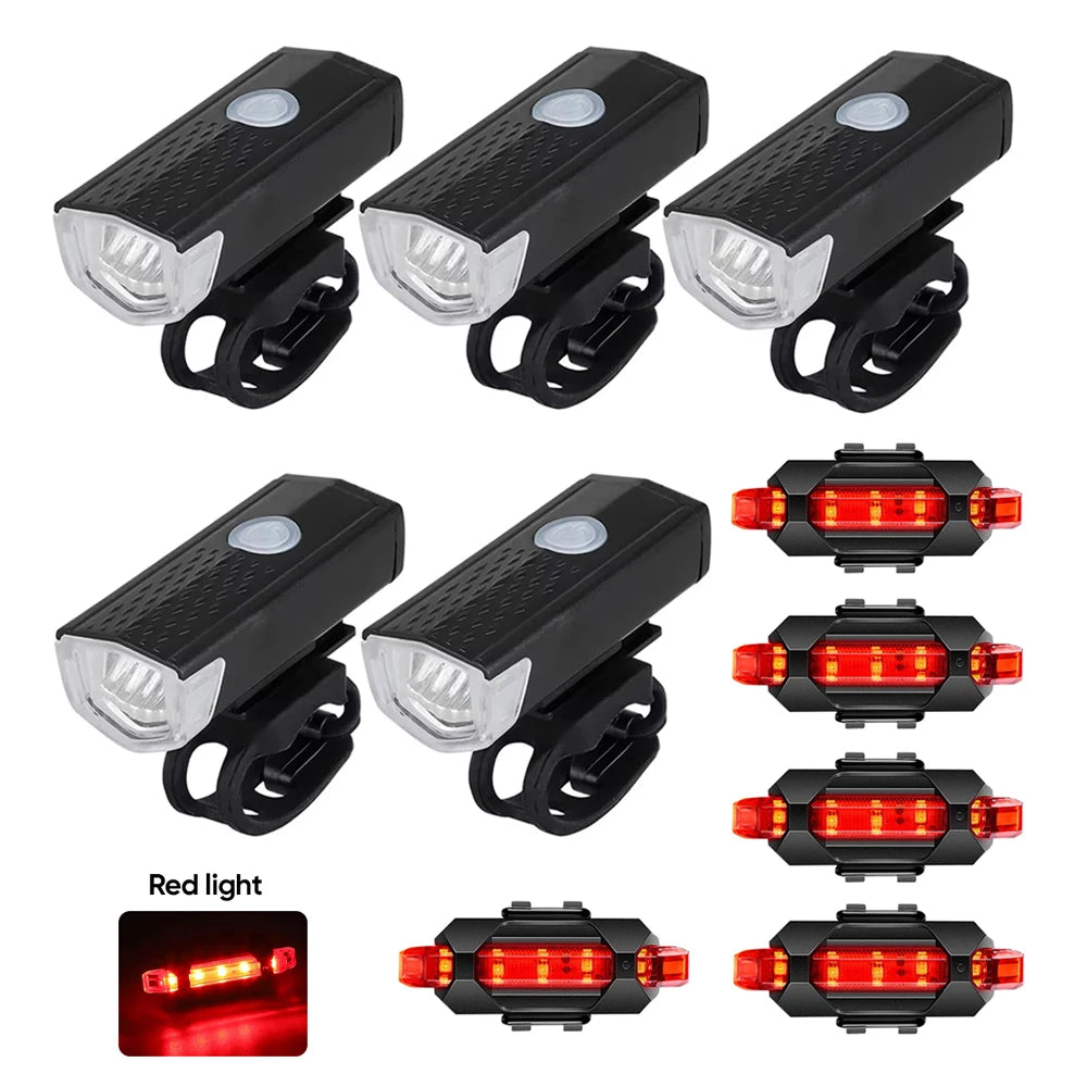Rechargeable LED Bicycle Light Set for Night Safety Riding