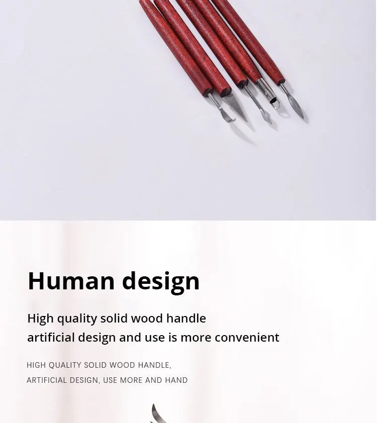 6-Piece Pottery Tool Set with Double-Ended Wire Knives