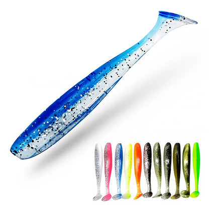 Soft Silicone Shad Worm Fishing Lure for Bass