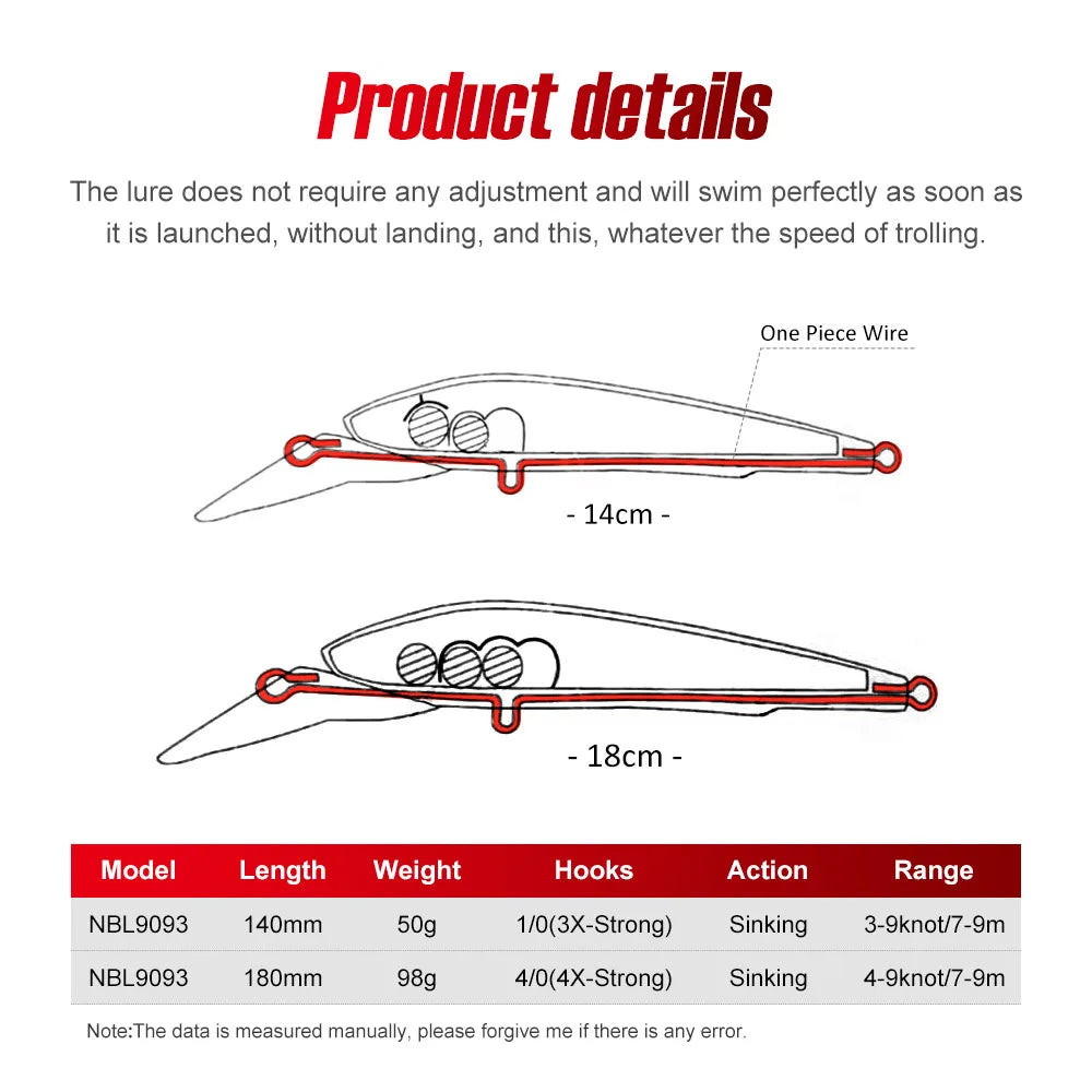 HookUpCo. 14cm Trolling Minnow Lure for Tuna - HookUpCo.