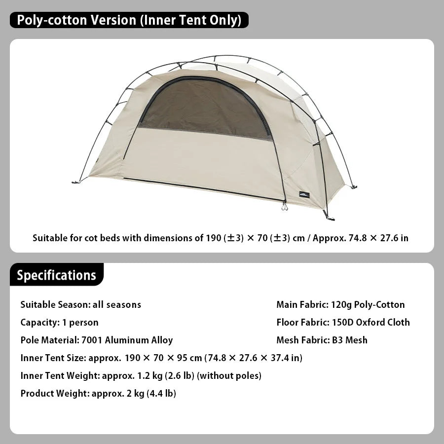 HookUpCo. Ultra-Light Waterproof Camping Cot Tent - HookUpCo.