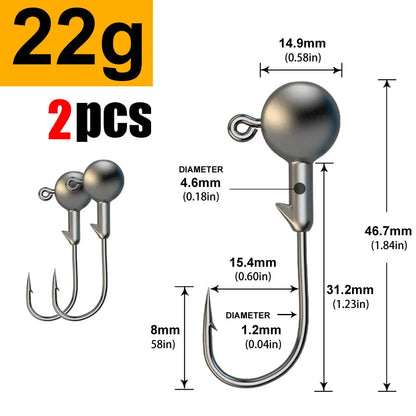 Versatile Jig Head Hooks for Fishing - Multiple Sizes Available