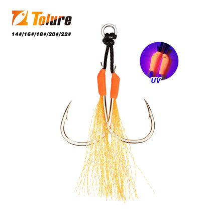 HookUpCo. 10Pcs Metal Jigging Tail Assist Hooks - HookUpCo.