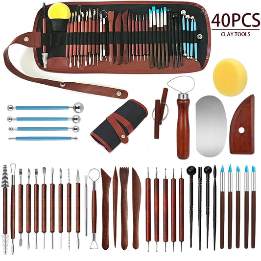 Versatile HookUpCo. Pottery Tool Set for Creative Sculpting