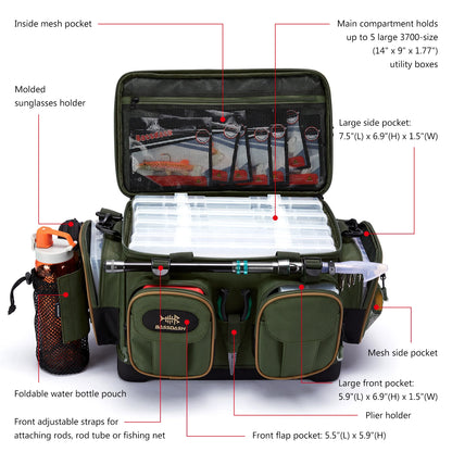 HookUpCo. Water-Resistant Fishing Tackle Bag - HookUpCo.