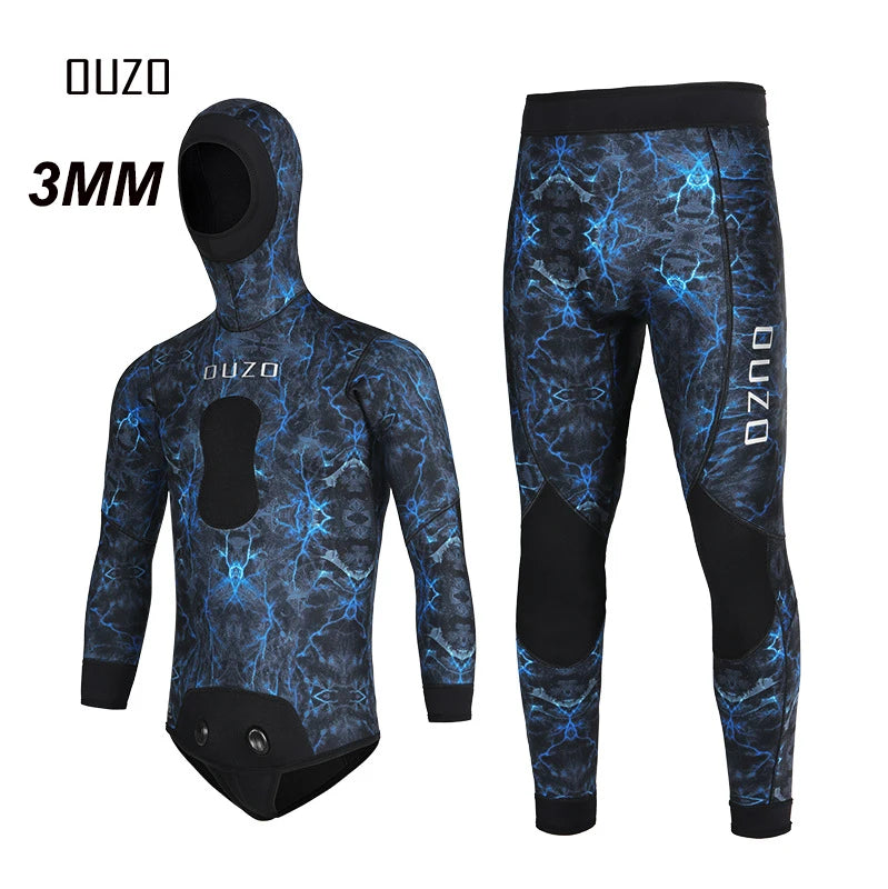 NEW 5mm Camouflage Wetsuit 3mm Long Sleeve Fission Hooded 2 Pieces Of Neoprene Submersible Men's Camouflage wetsuit