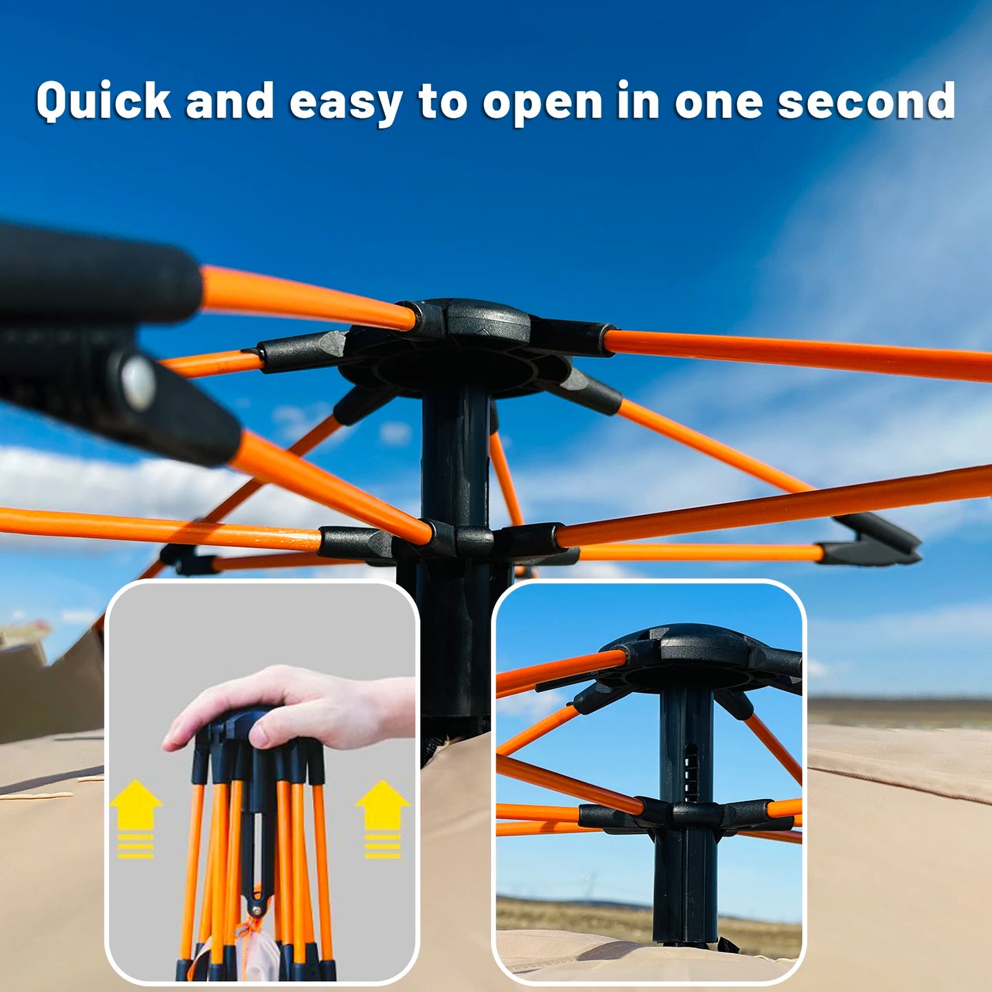 HookUpCo. Quick-Open Rainproof Beach Tent for 4 - HookUpCo.