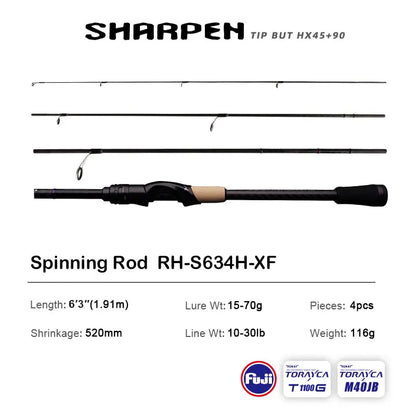 HookUpCo. PureLure Travel Fishing Rods XF/MF Action - HookUpCo.