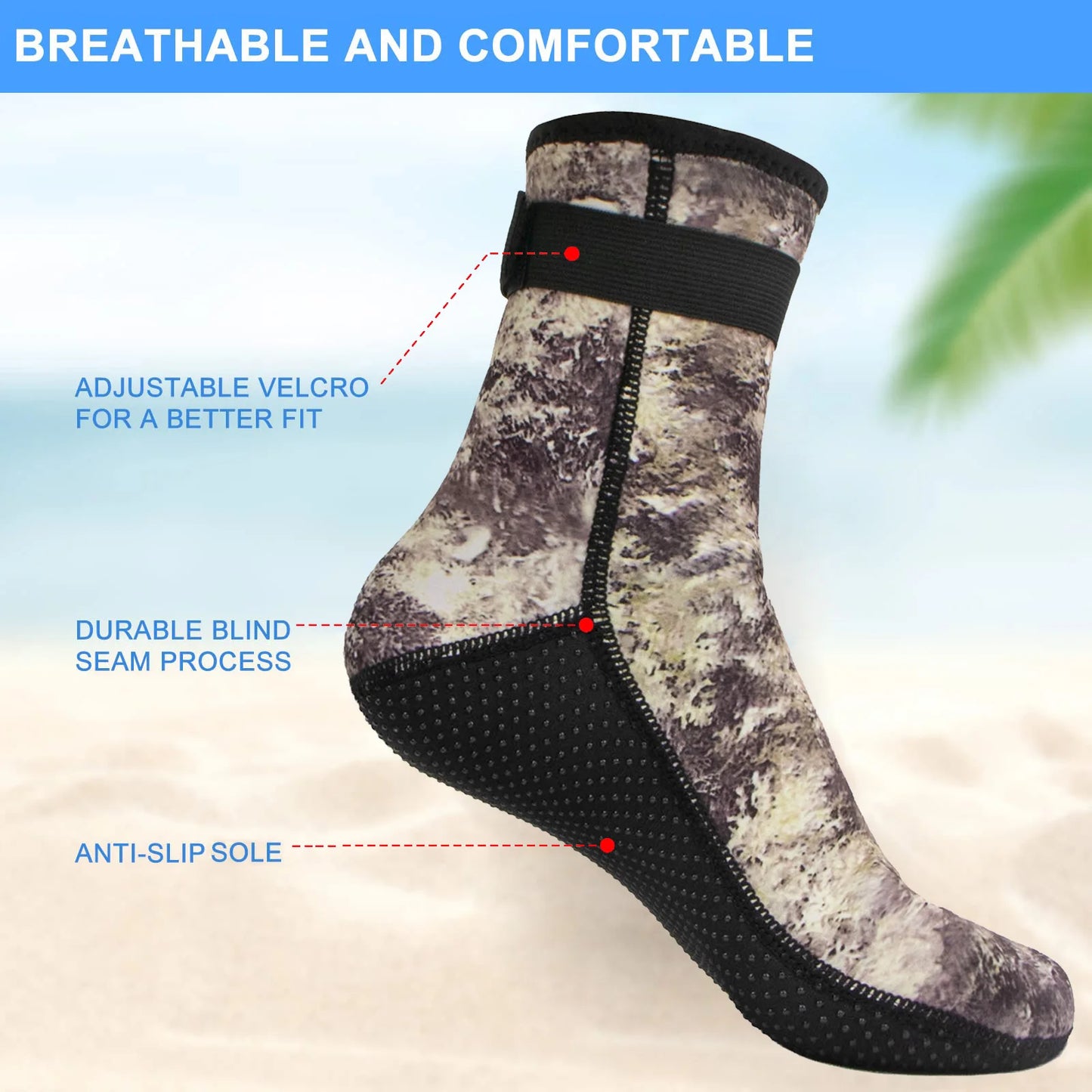 HookUpCo. Anti-Slip Water Socks