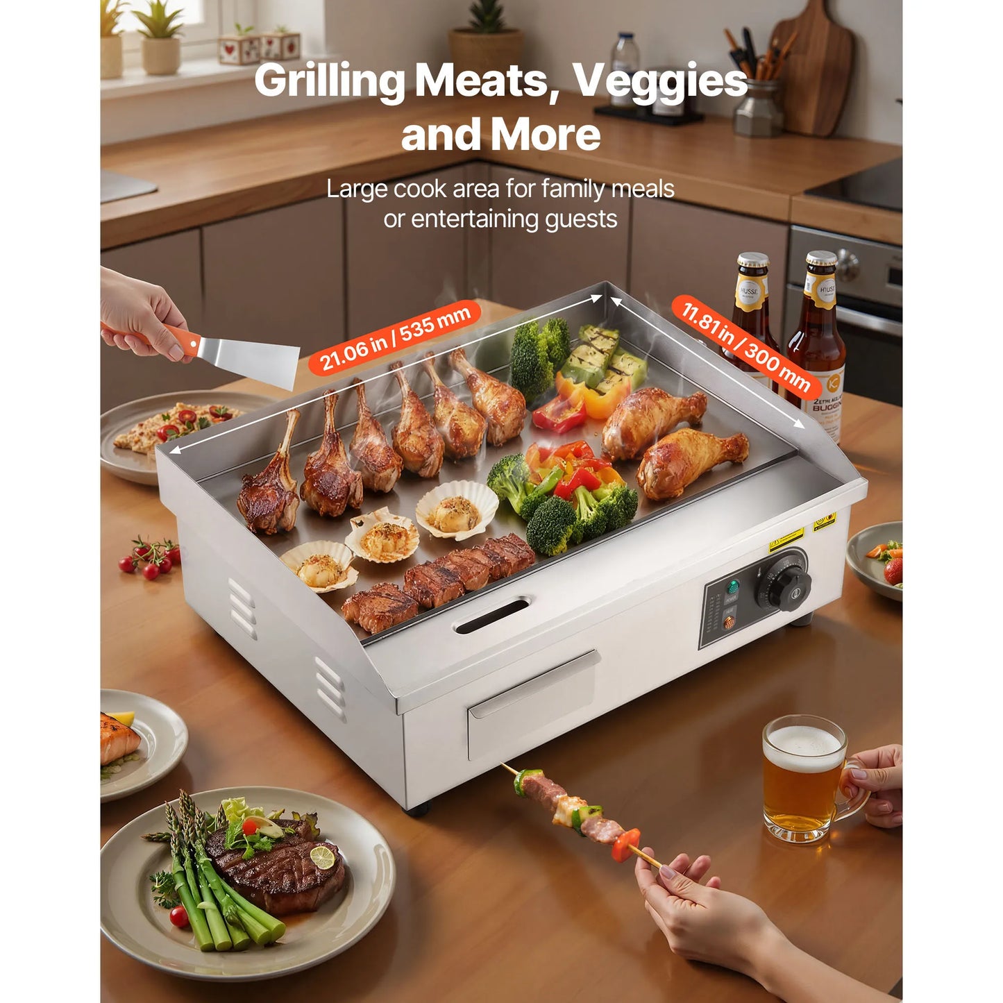 HookUpCo. Stainless Steel Griddle