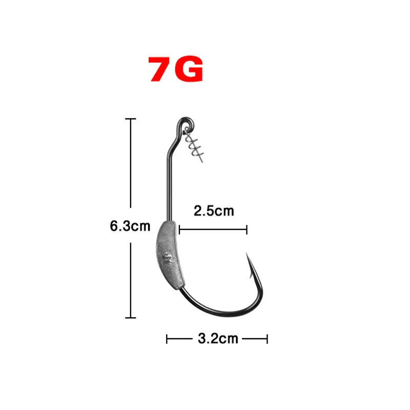 HookUpCo. 5-Piece Offset Fishing Hook Set - HookUpCo.