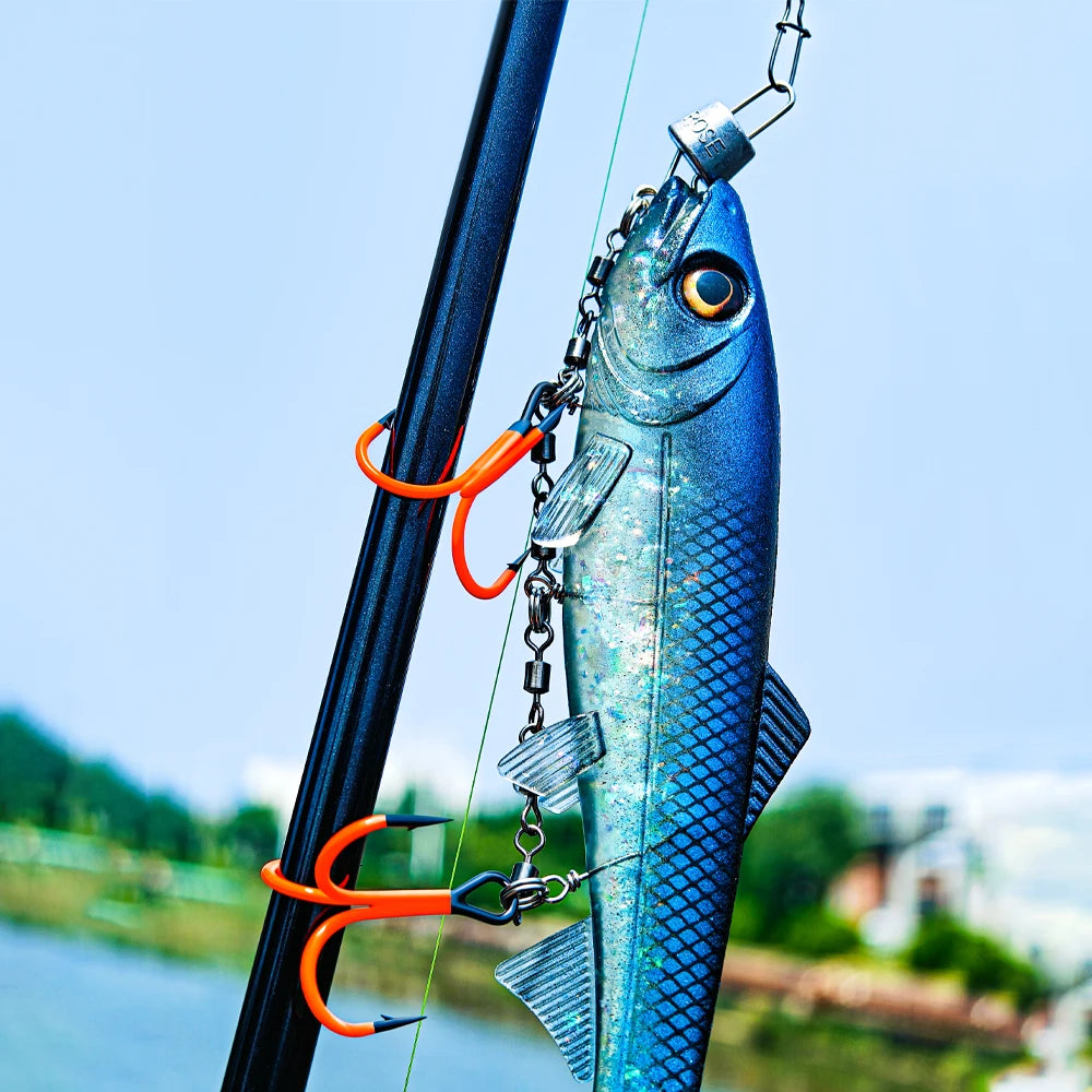 HookUpCo. UV Painted Pike Fishing Stinger Rig - HookUpCo.