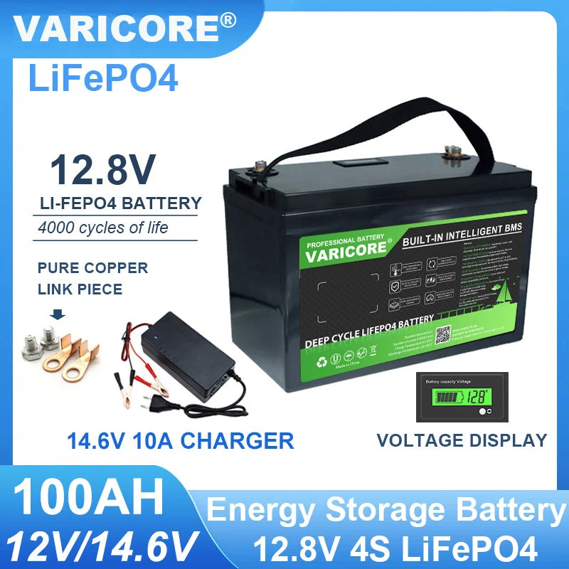 HookUpCo. 12V LiFePO4 Battery with 340Ah Capacity
