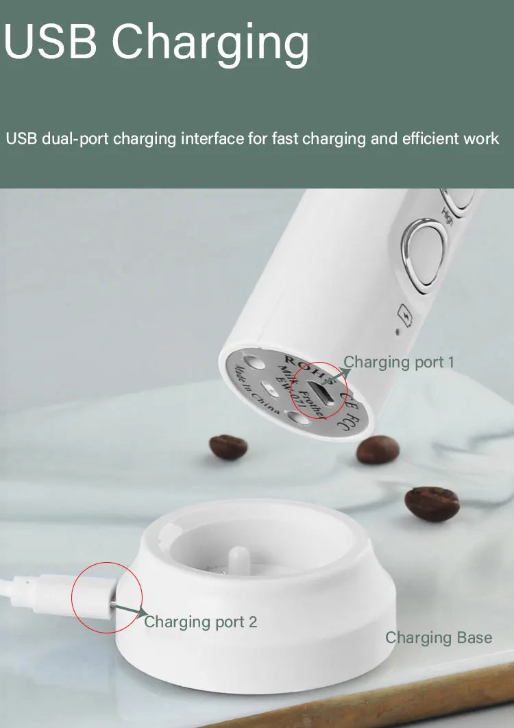 Milk Frother for Cappuccinos -3-in-1 Wireless Electric Milk Foam Machine
