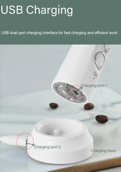 Milk Frother for Cappuccinos -3-in-1 Wireless Electric Milk Foam Machine