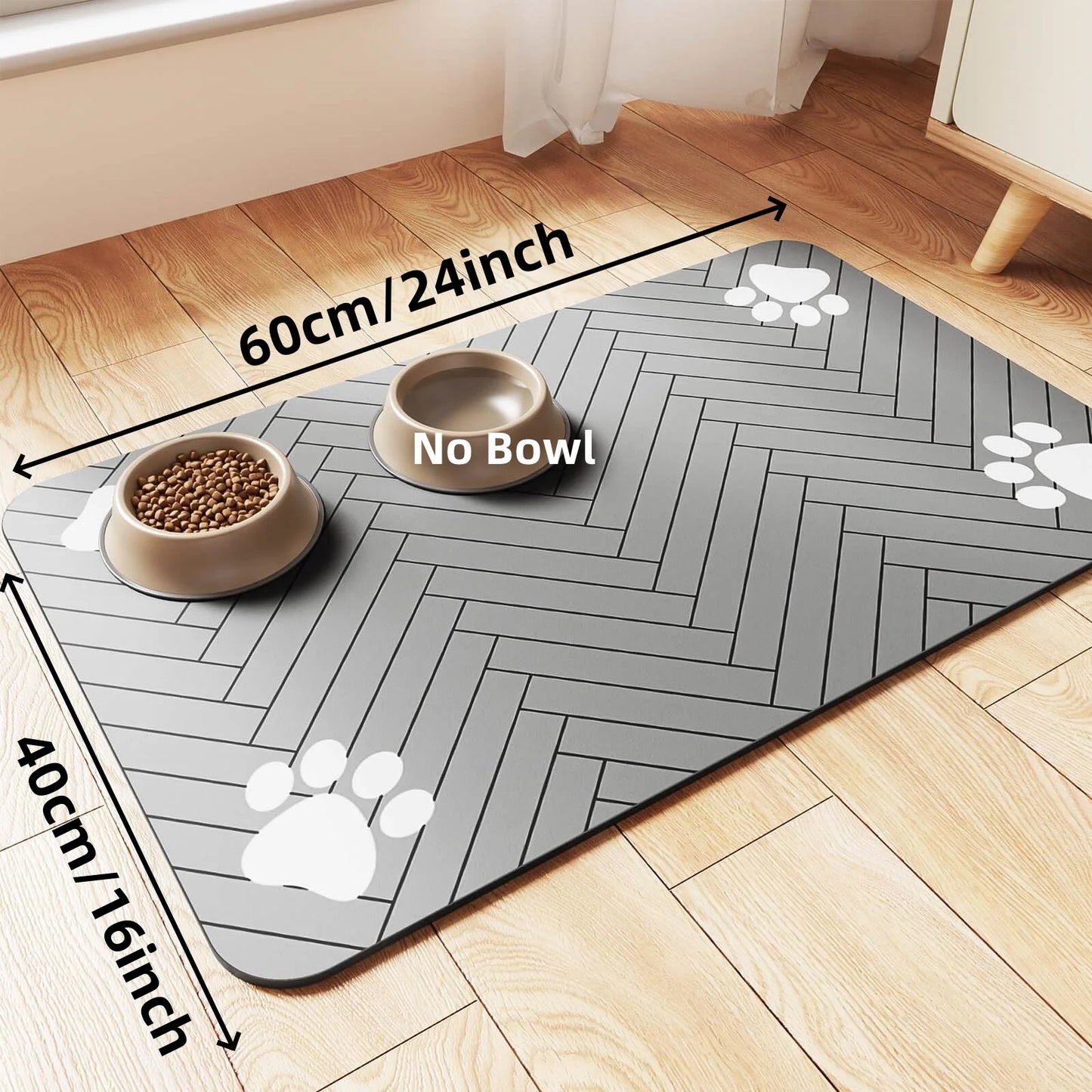Waterproof Quick-Dry Pet Feeding Mat with Rubber Backing