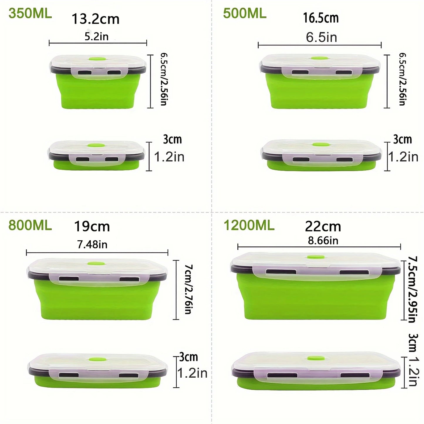 HookUpCo. Eco-Friendly Folding Lunch Box Set
