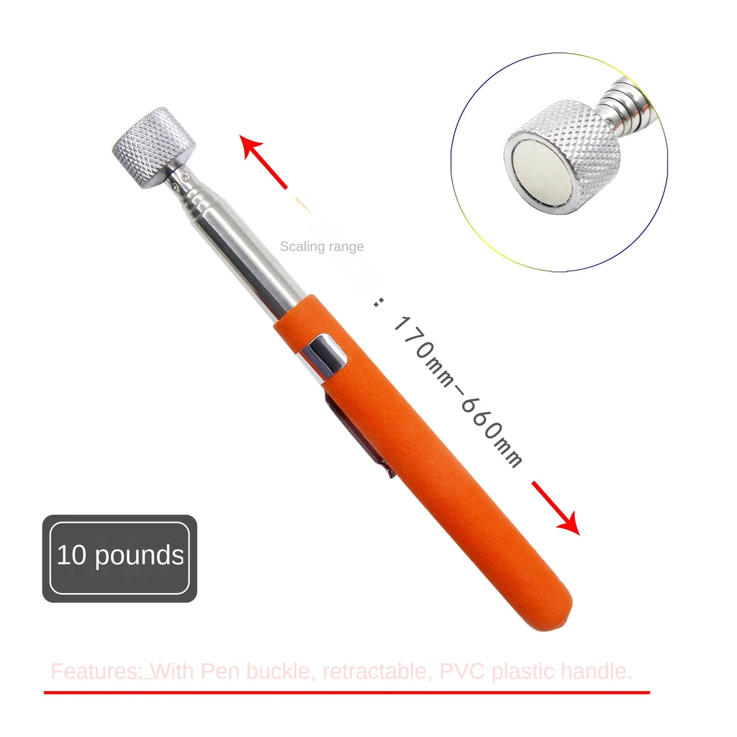 Telescopic Magnetic Pickup Tool for Nuts and Bolts
