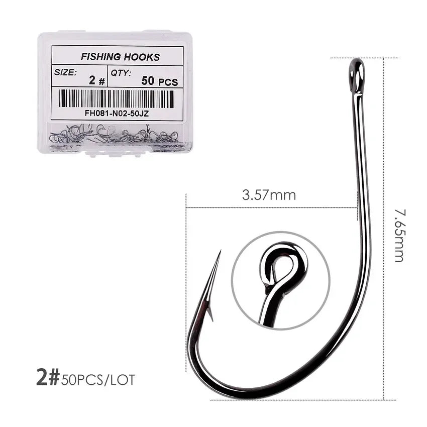 HookUpCo. High Carbon Fishing Circle Hooks 50pcs - HookUpCo.