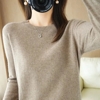 Cozy O-neck Sweater for Women – Autumn Winter Knitwear 2023