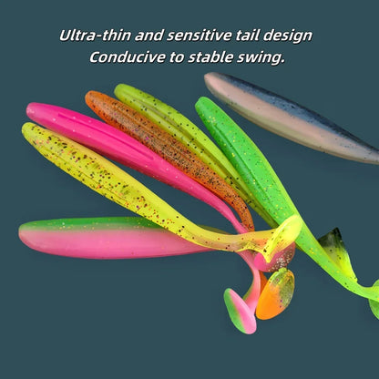 HookUpCo. 5pcs T-Tail Swimbait for Fishing
