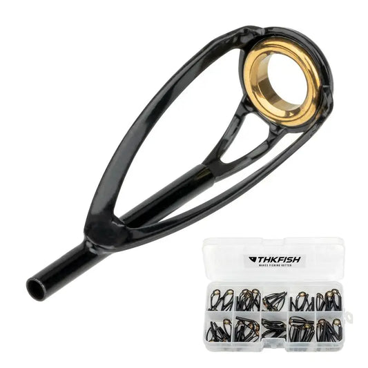 HookUpCo. 50-Pack Stainless Steel Fishing Rod Tip Repair Kit