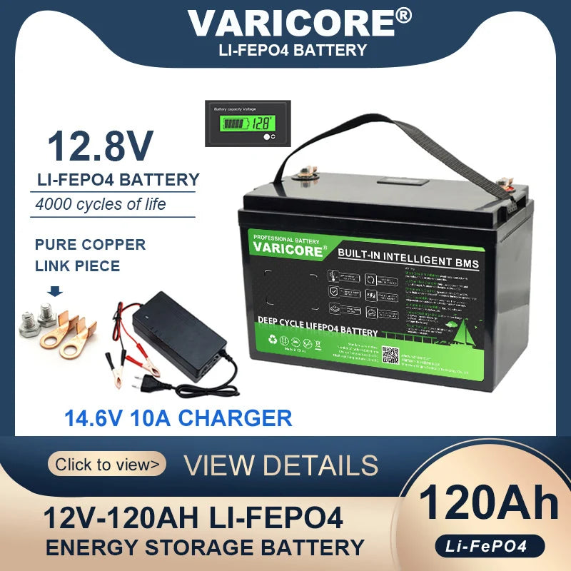 HookUpCo. 12V LiFePO4 Battery with 340Ah Capacity