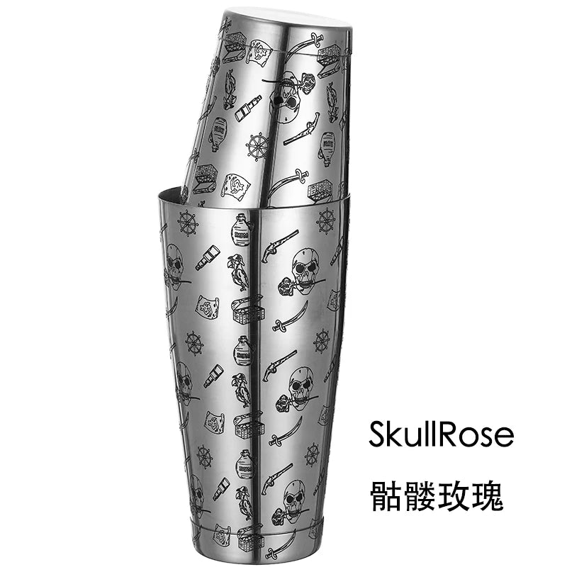 HookUpCo. Etched Pattern Cocktail Shaker Set