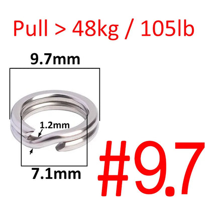 HookUpCo. Stainless Steel Fishing Split Rings 50pcs - HookUpCo.