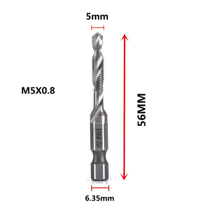 HookUpCo. Titanium Hex Shank Metric Tap Drill Bit Set