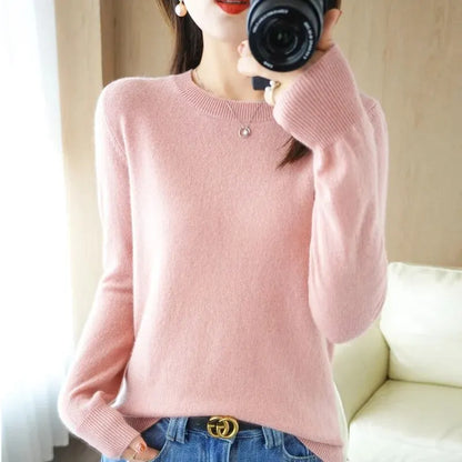 Cozy O-neck Sweater for Women – Autumn Winter Knitwear 2023