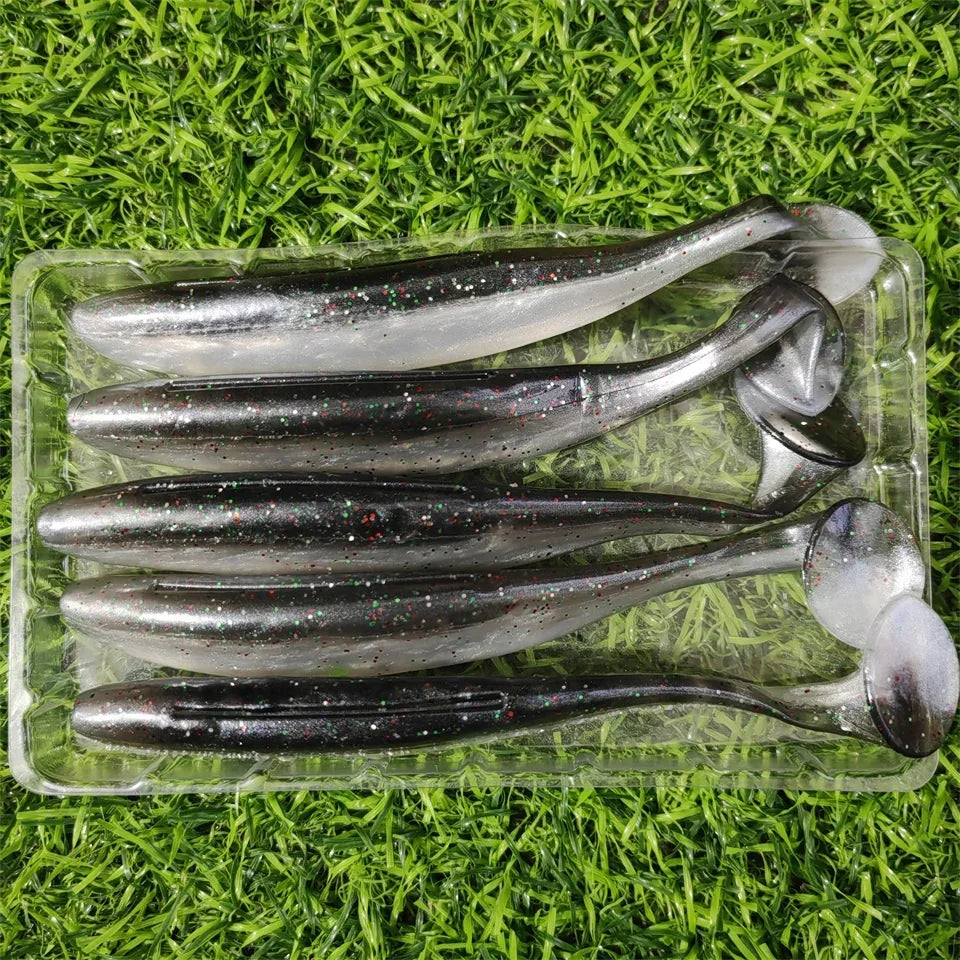 HookUpCo. 5pcs T-Tail Swimbait for Fishing