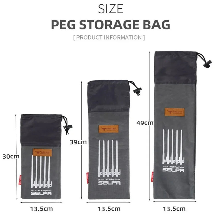 HookUpCo. Multi-Function Tent Pegs Storage Pouch - HookUpCo.