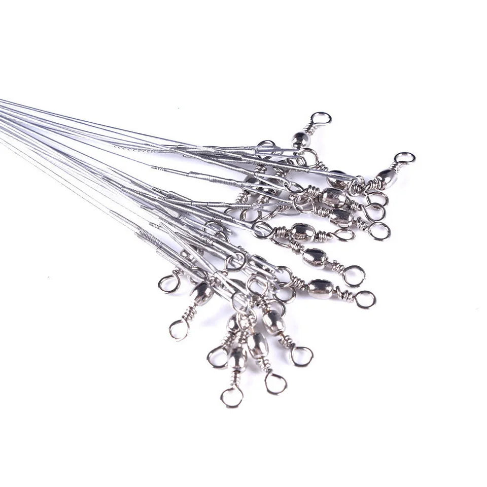 HookUpCo. Steel Fishing Leader with Swivel 30cm - HookUpCo.