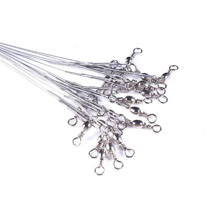 HookUpCo. Steel Fishing Leader with Swivel 30cm - HookUpCo.