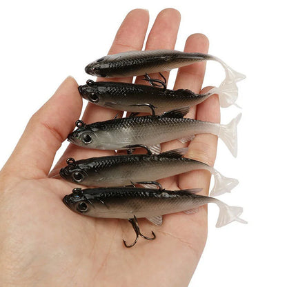 HookUpCo. 5-Piece Soft Fishing Lure Set