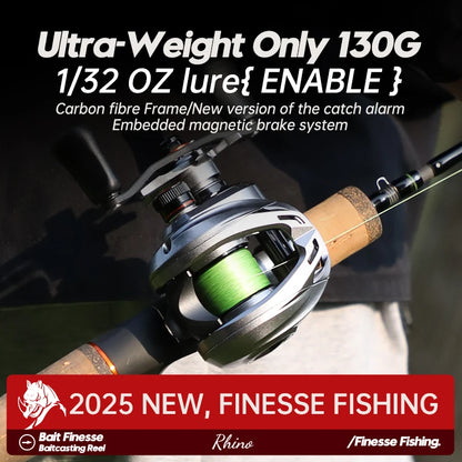 HookUpCo. Silver Rhino Ultralight Baitcaster Reel