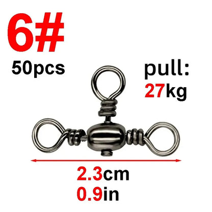 HookUpCo. 50-Piece T-Swivel Fishing Connectors