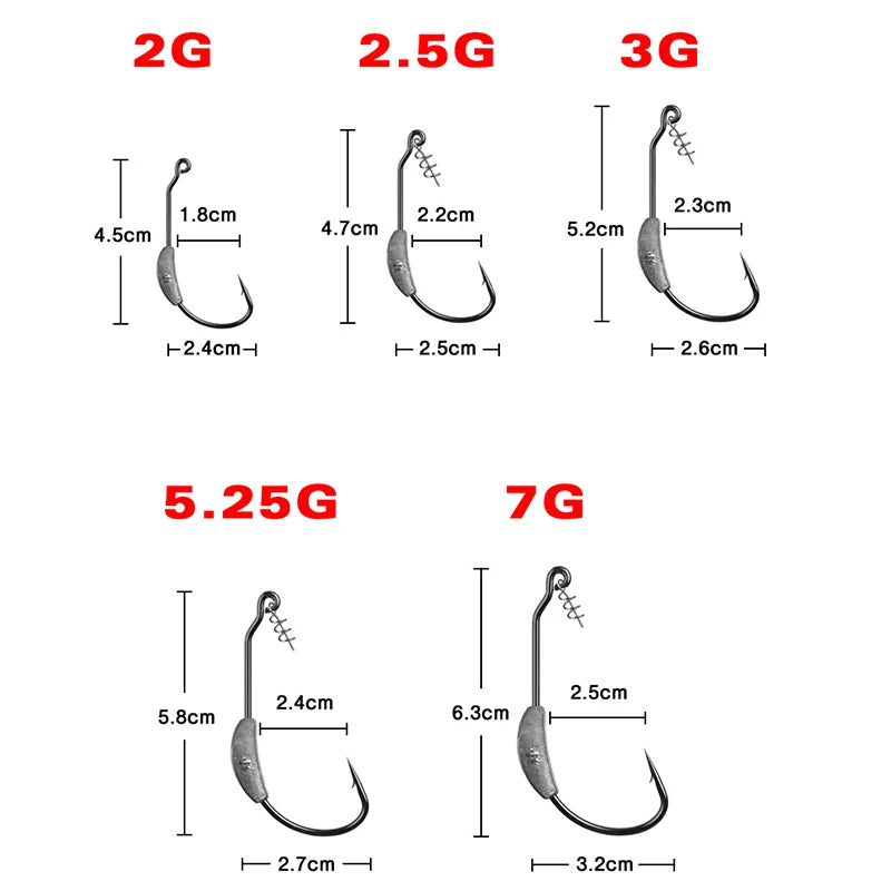 HookUpCo. 5-Piece Offset Fishing Hook Set - HookUpCo.