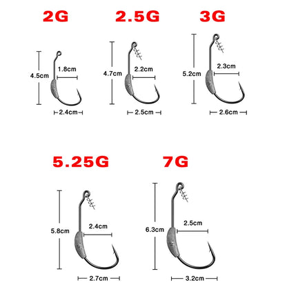 HookUpCo. 5-Piece Offset Fishing Hook Set - HookUpCo.