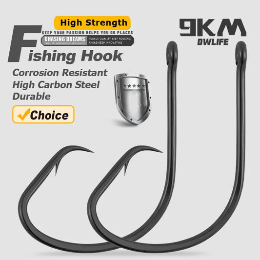 Offset Circle Hooks for Saltwater Fishing -Sizes: #1-6 and #1/0 - 10/0 - (25 to 100 Pcs)
