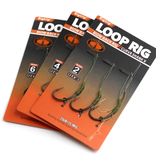 Ready-Tied Carp Fishing Rigs with Soft Hook Links